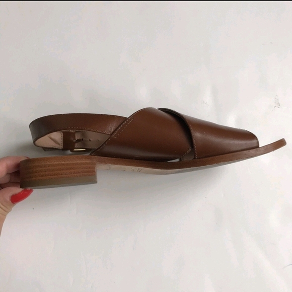 Kate Spade Womens Sandals Brown Leather Straps Side Buckles 3/4" Heel Size 6 M - Picture 7 of 9